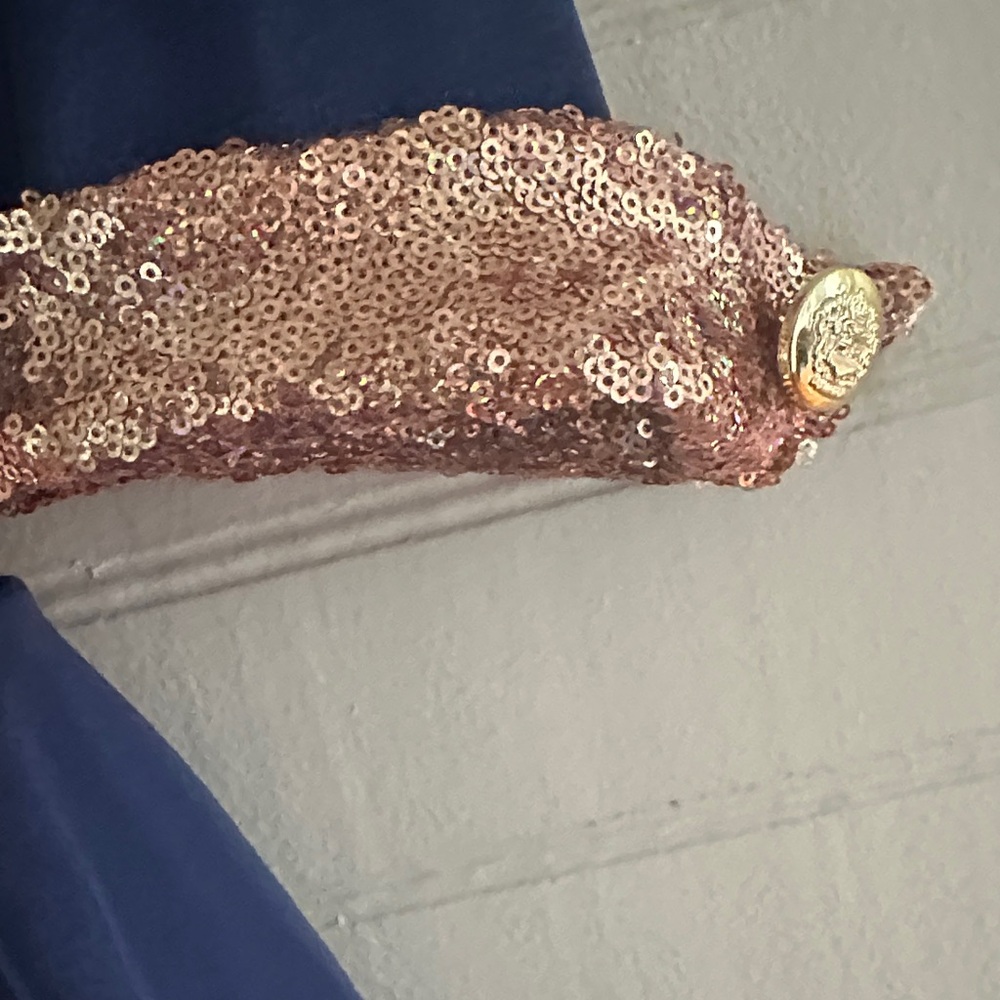 Weissman Navy and Rose Gold Sequin Dance Costume - Picture 5 of 10